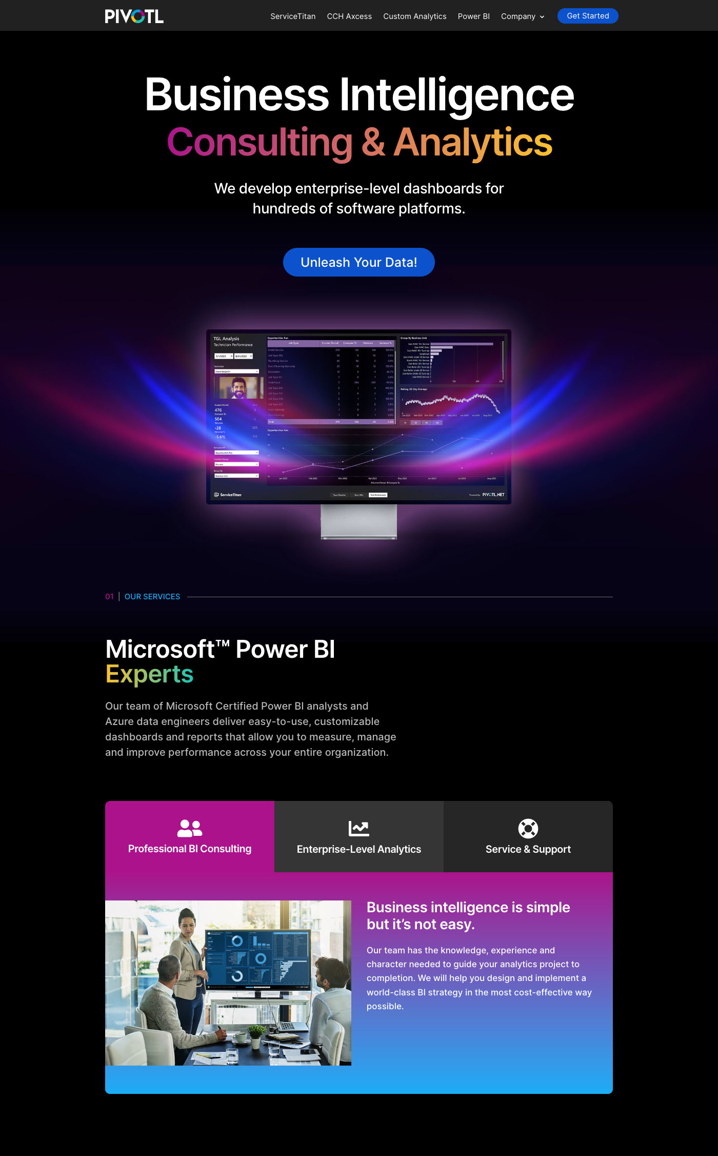 Pivotl Home Page Screenshot
